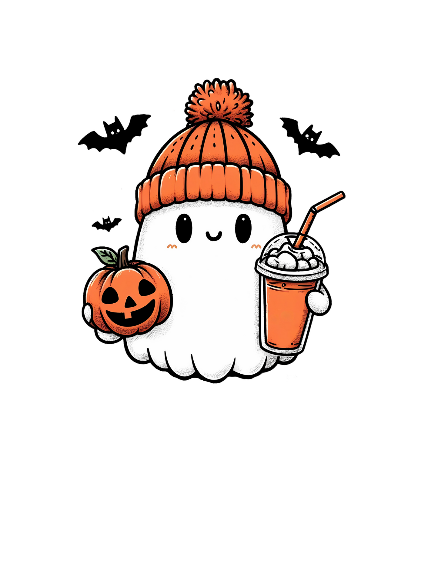 Ghost with Pumpkin and Latte - Adult
