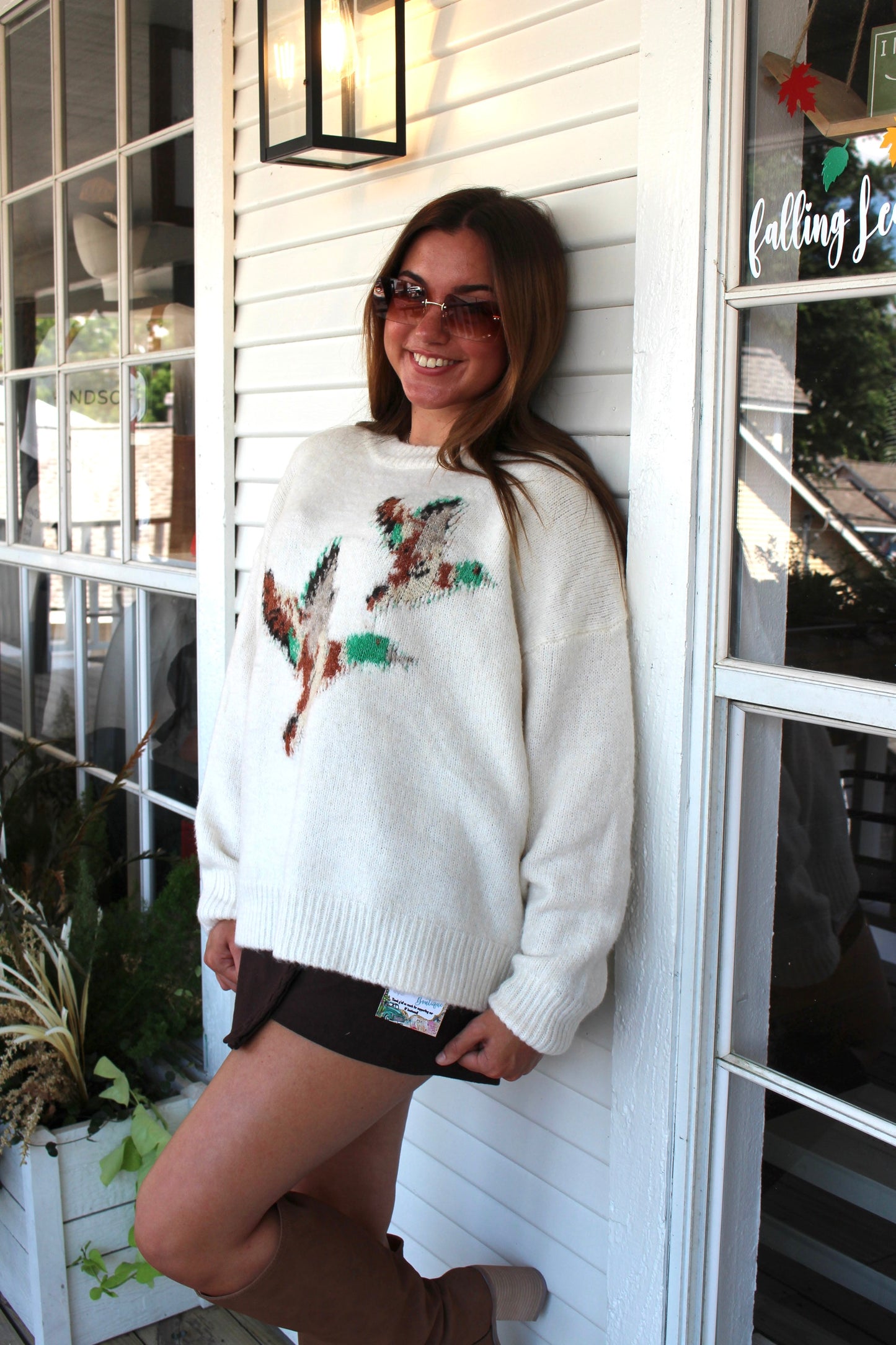 Cream Flying Mallards Sweater