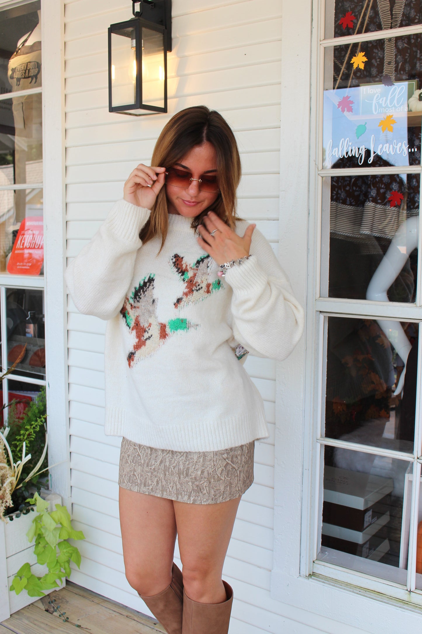 Cream Flying Mallards Sweater