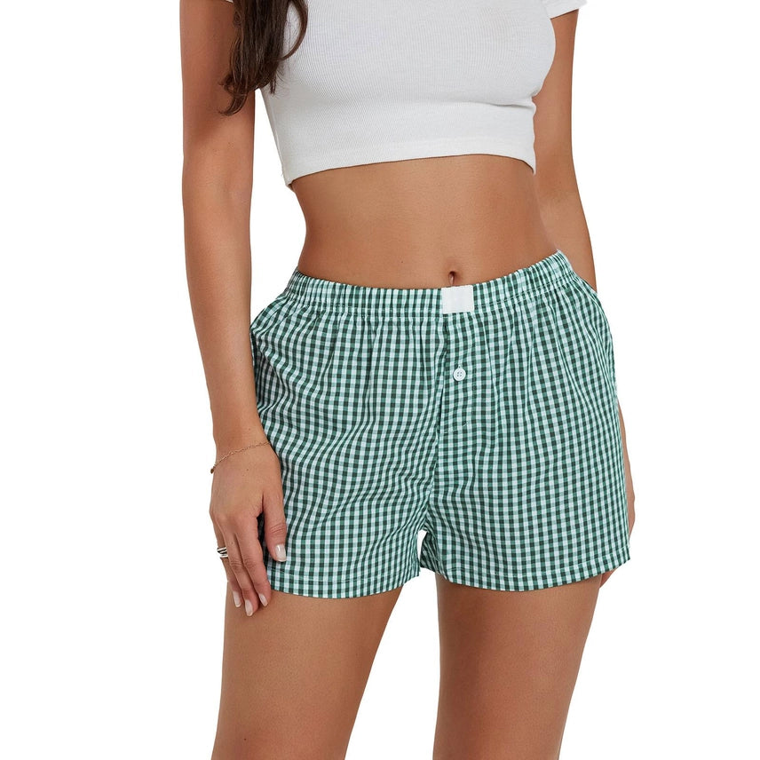 Deep Green Gingham Boxers
