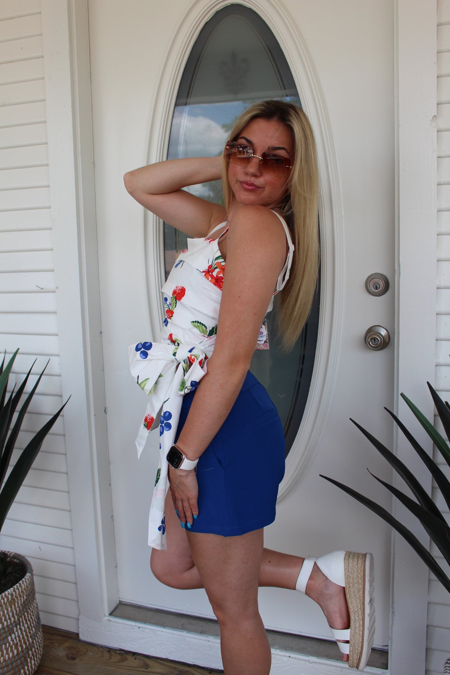 Brown Rectangle Sunglasses