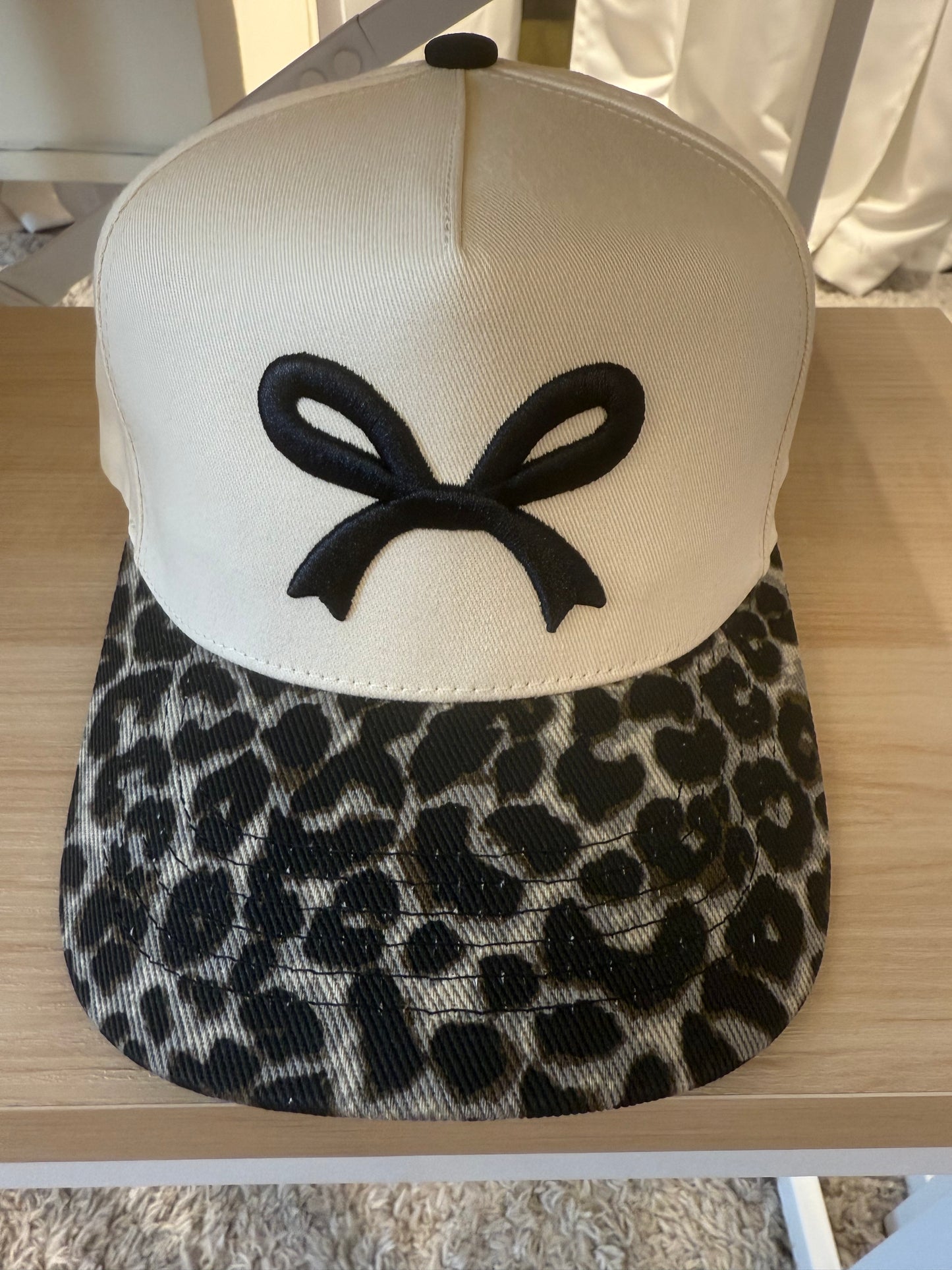 Leopard w/ Black Bow Trucker Hat