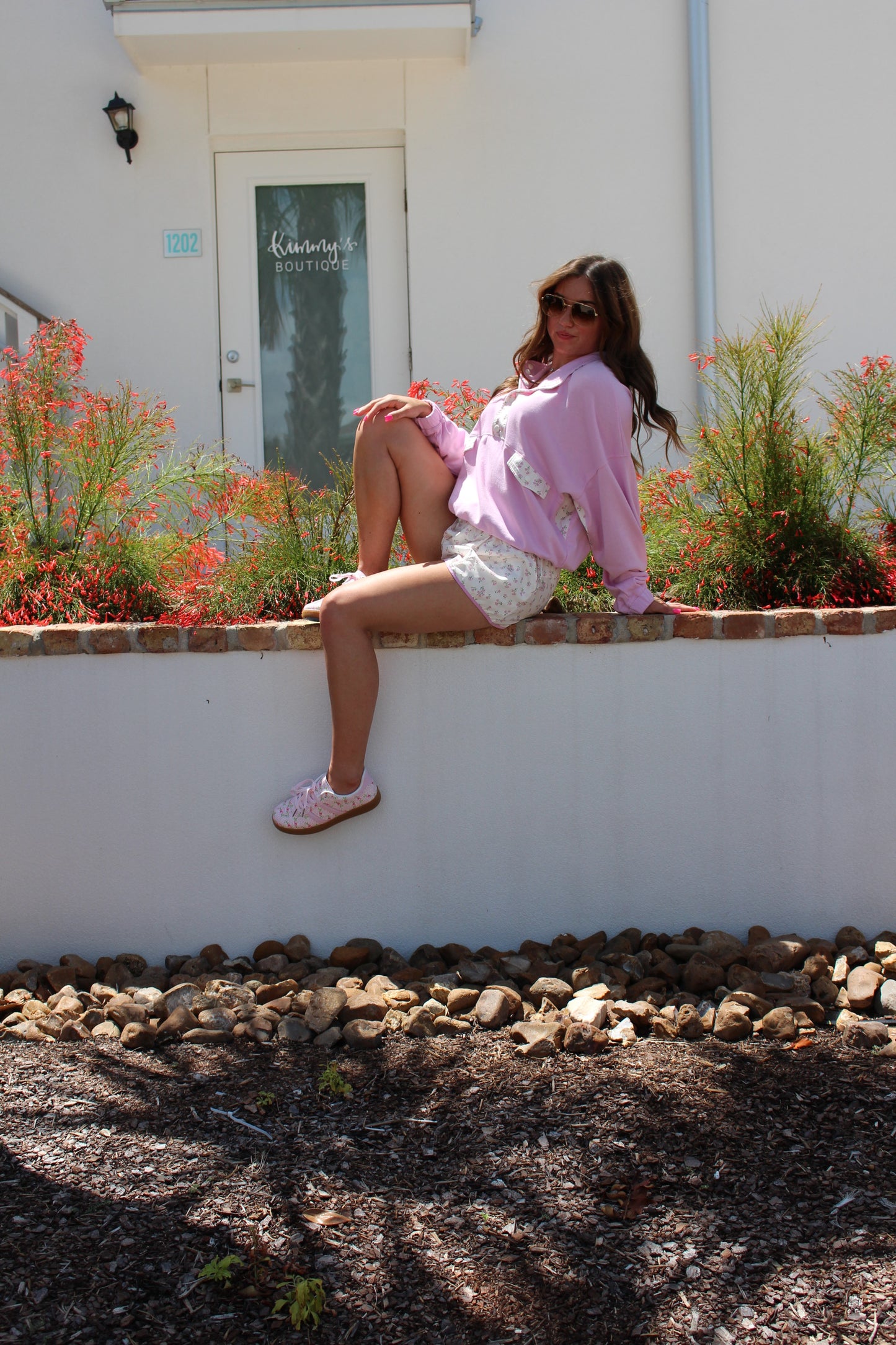 Pink Floral Sweatshirt and Short Set