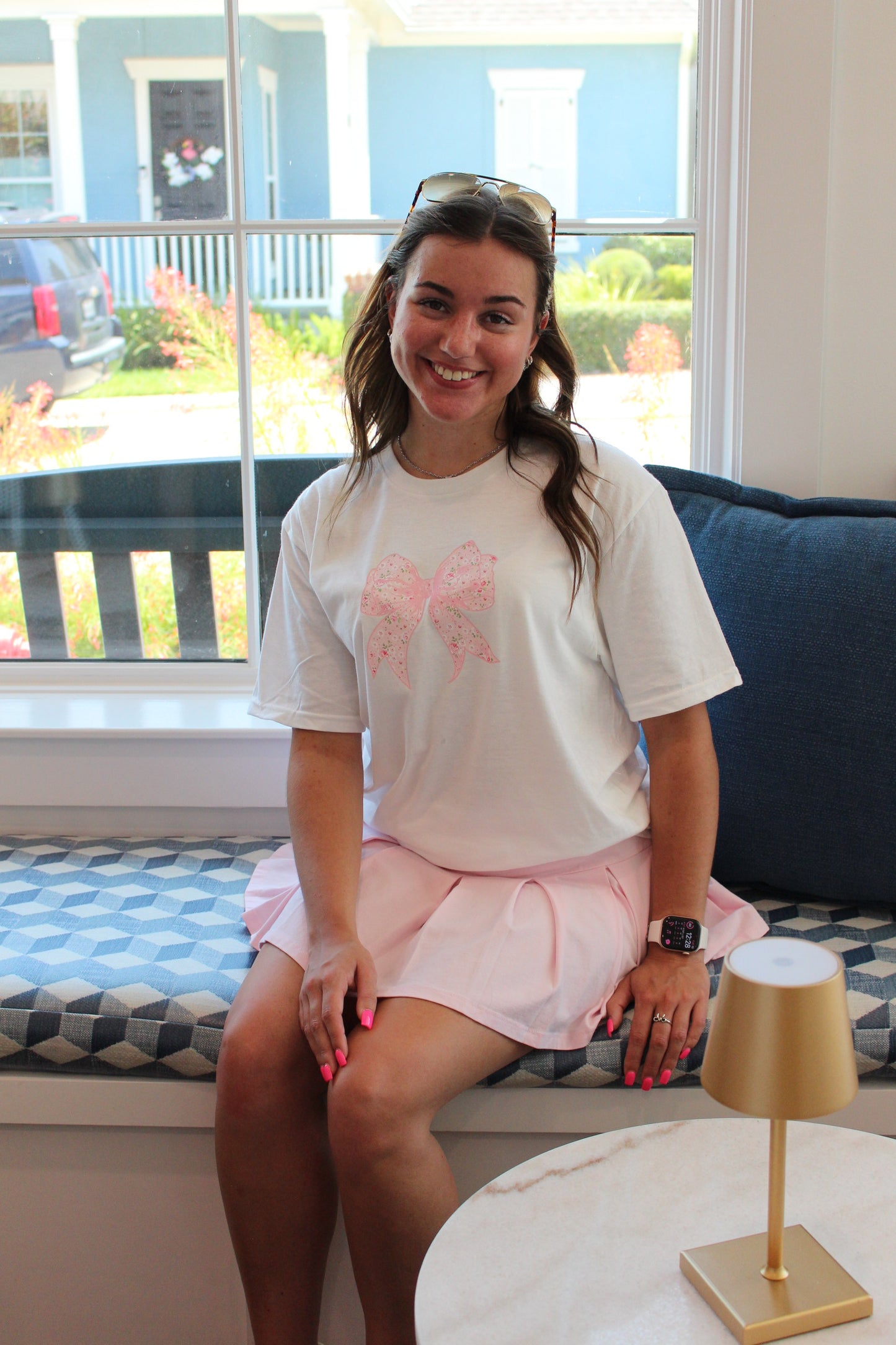 Pink Floral Bow T-Shirt