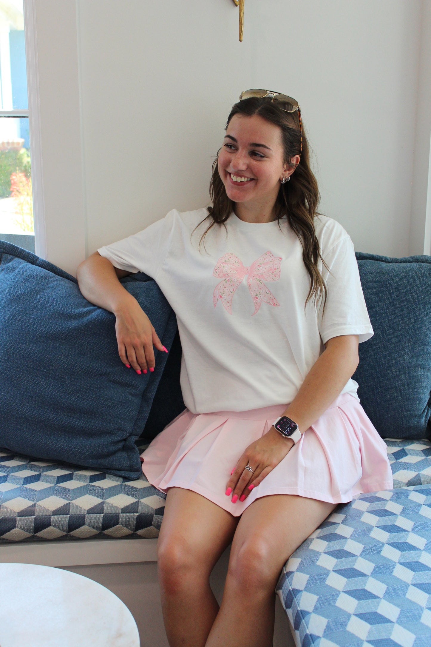 Pink Floral Bow T-Shirt