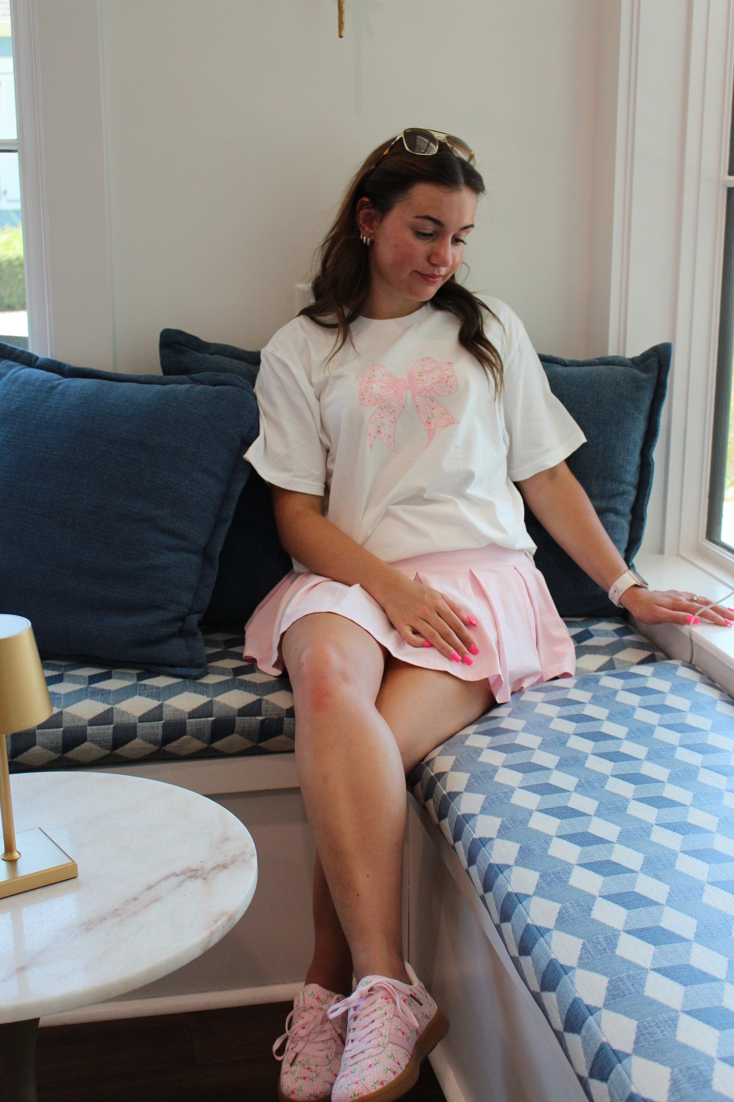 Pink Floral Bow T-Shirt
