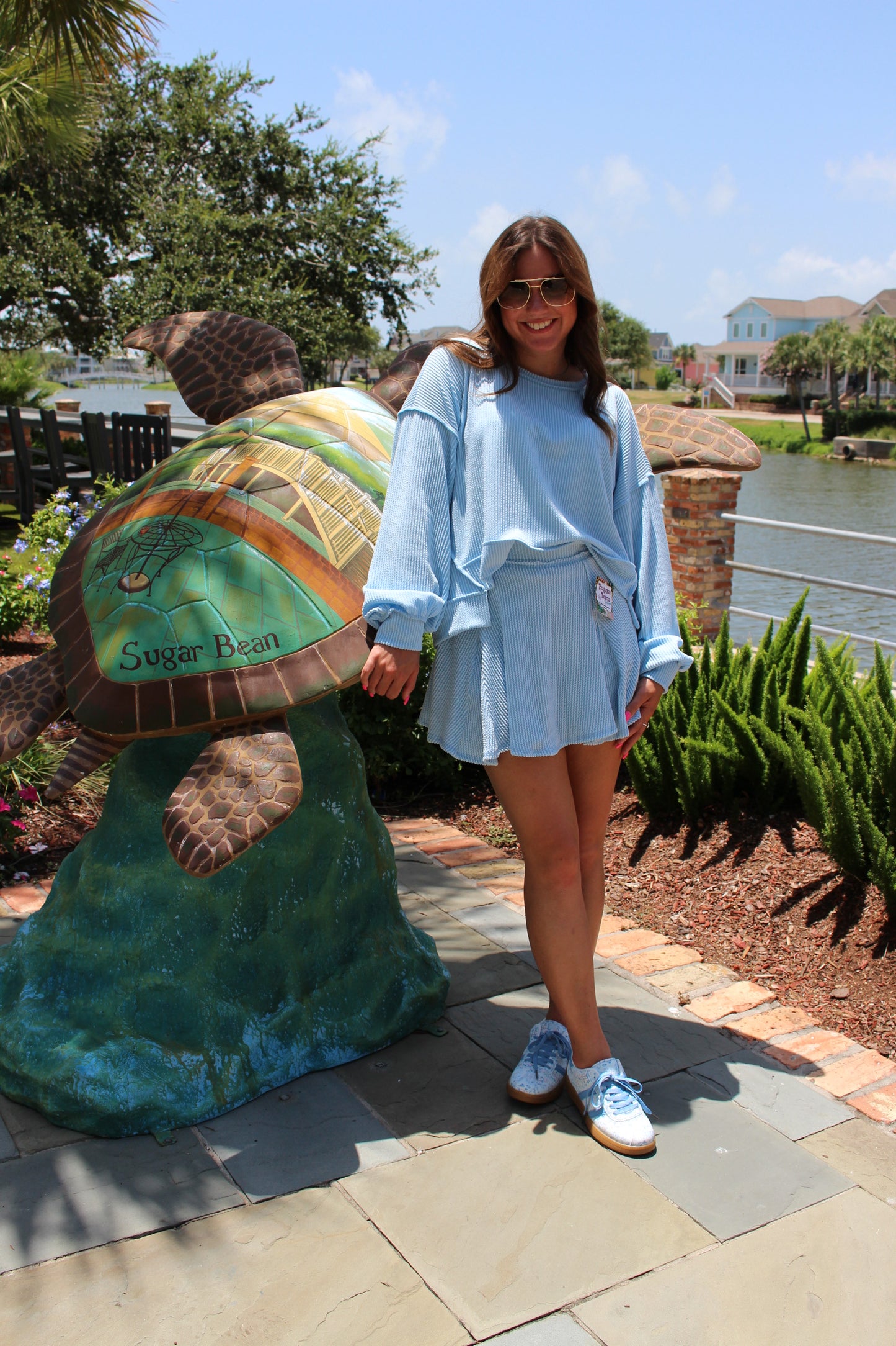 Icy Blue Sweatshirt and Skort Set