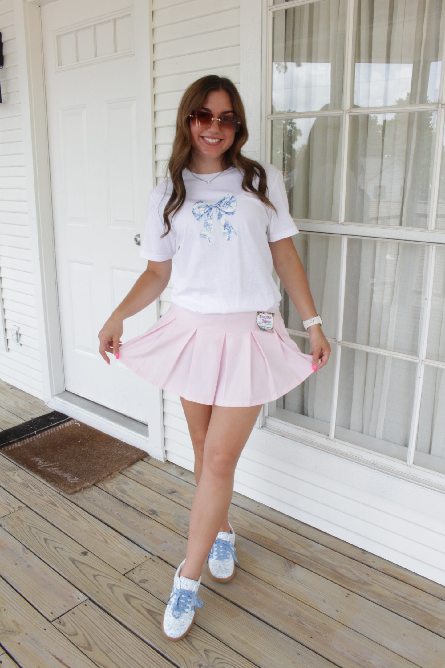 Blue Floral Bow T-Shirt