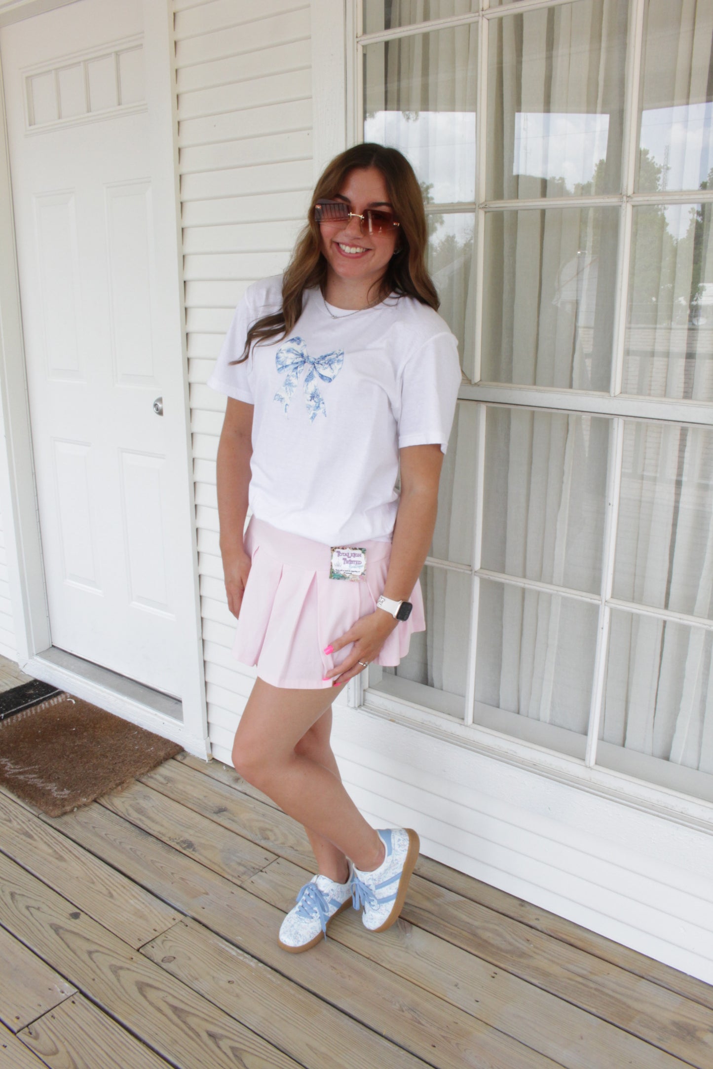 Blue Floral Bow T-Shirt