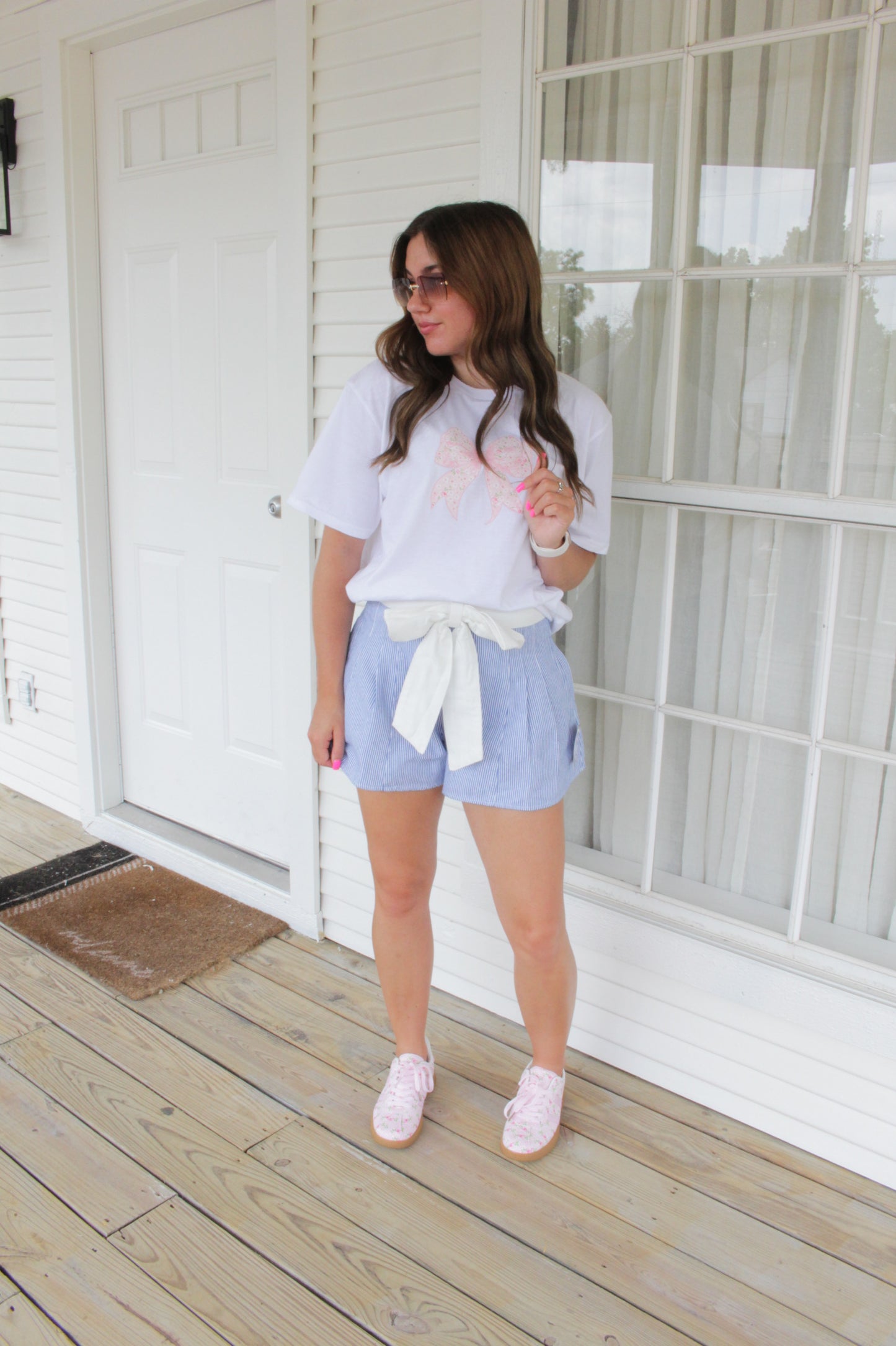Pink Floral Bow T-Shirt