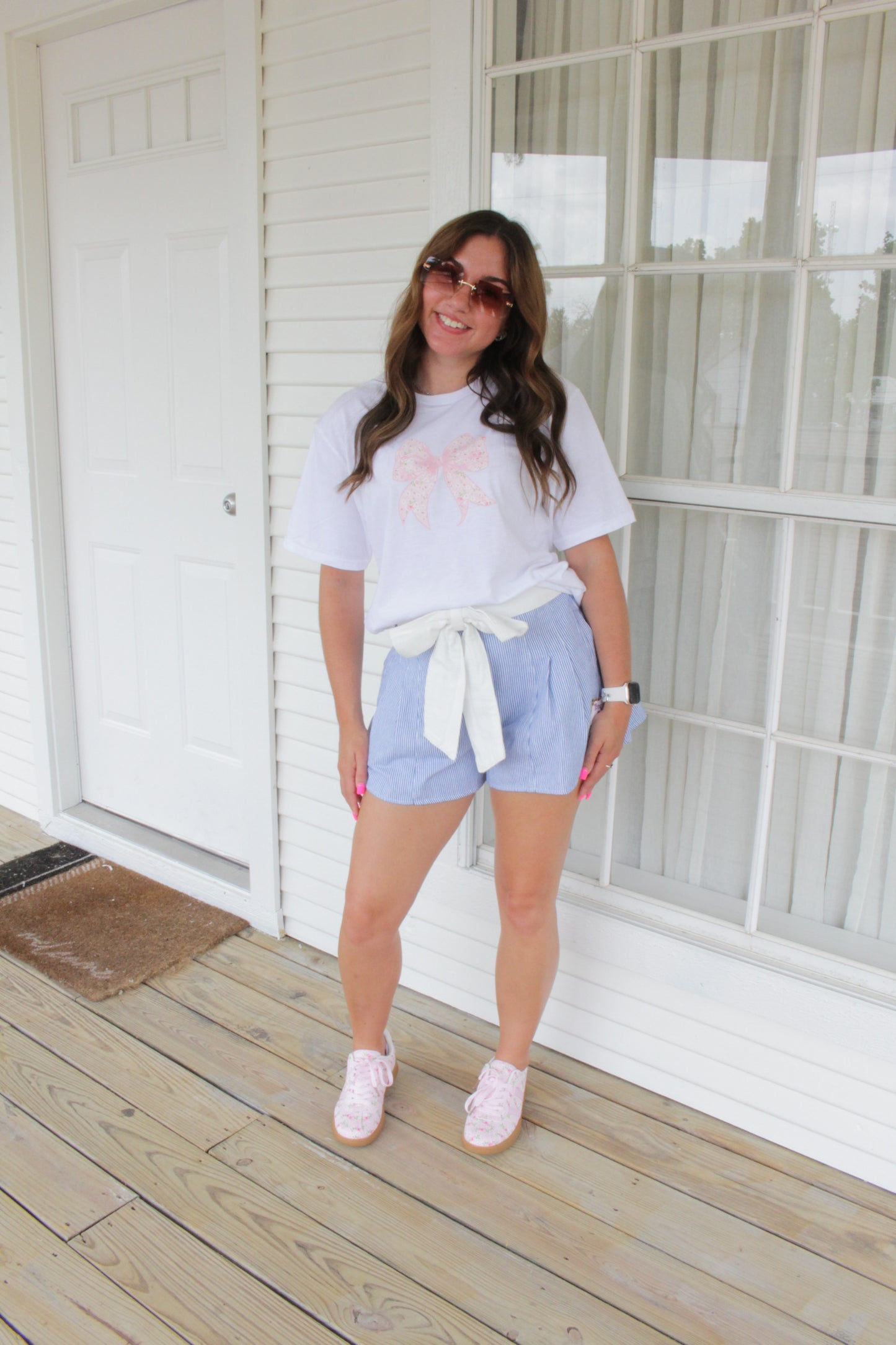 Pink Floral Bow T-Shirt
