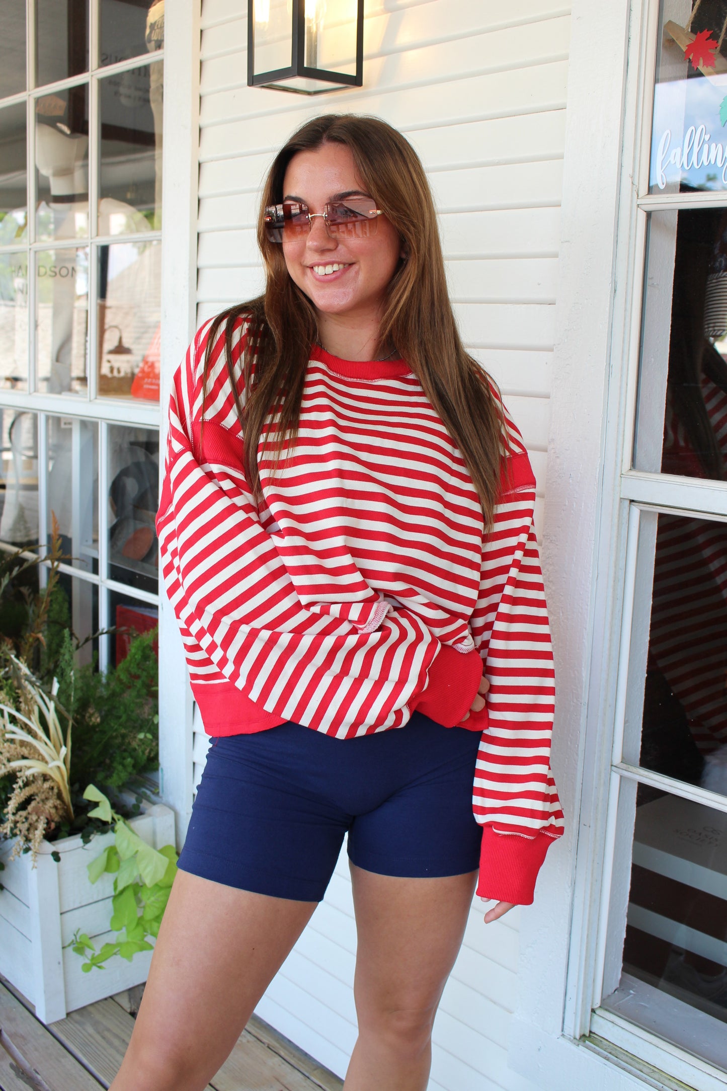 Red Open Back Long Sleeve Top