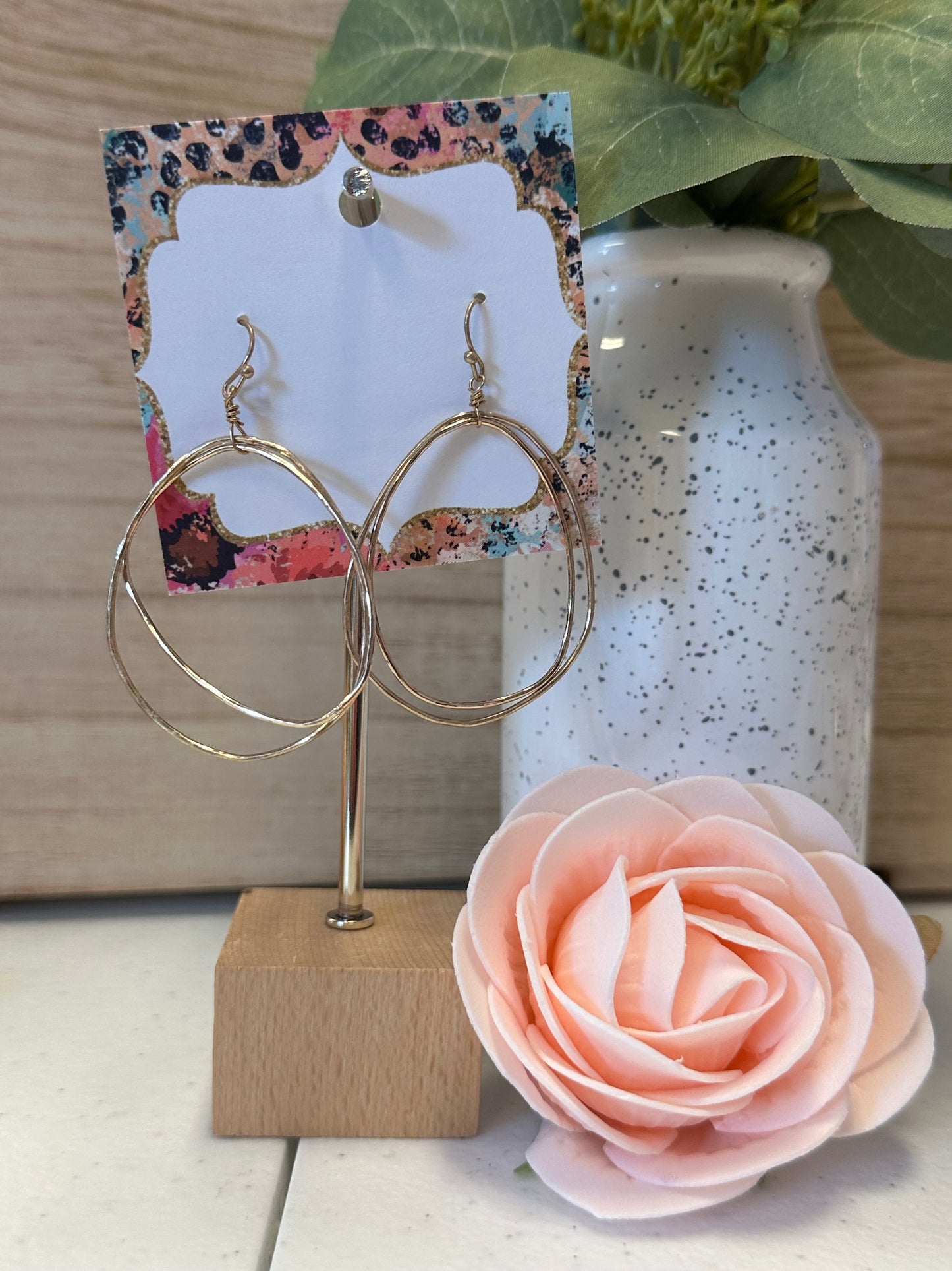 Gold Oval Hoops