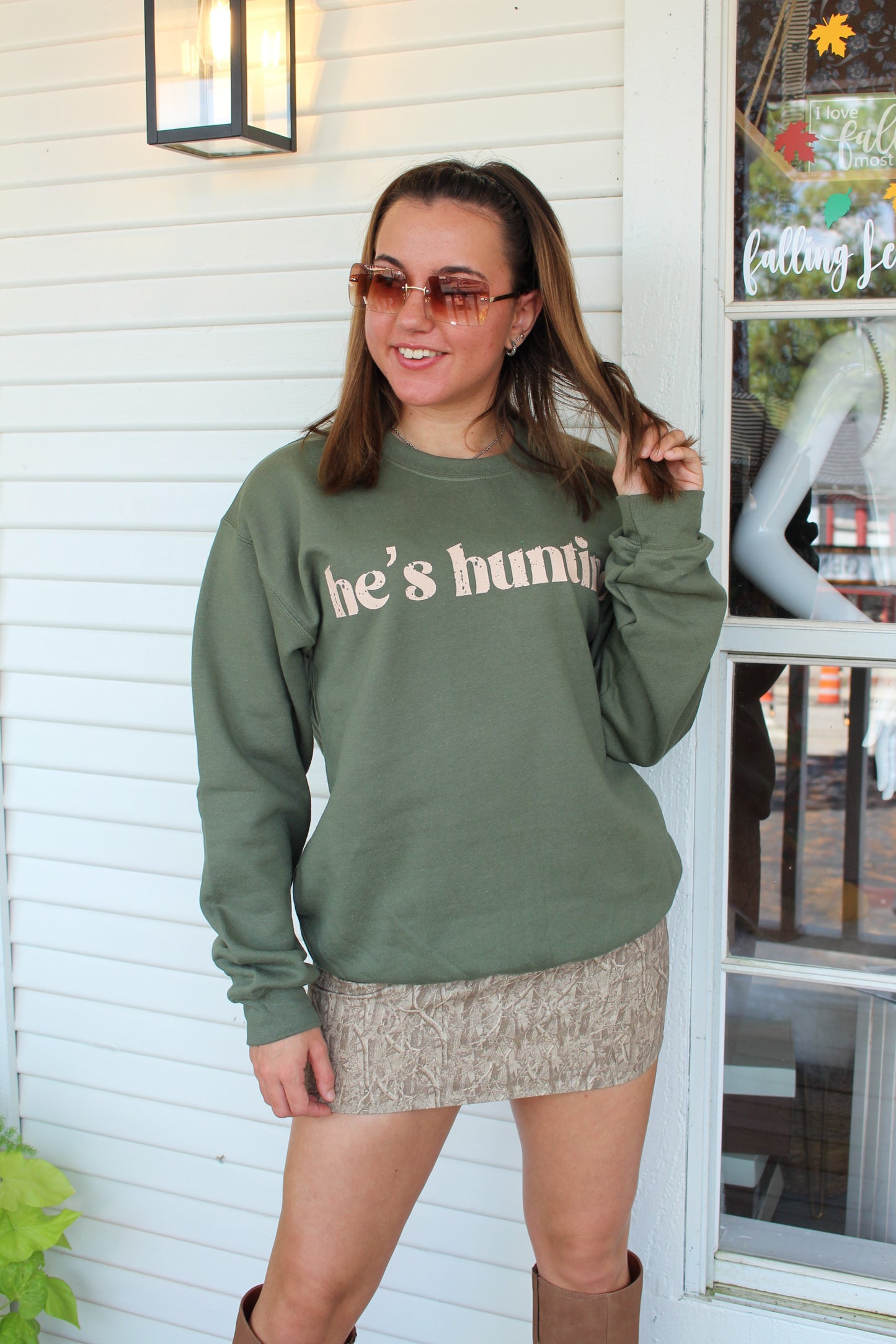 He's Hunting Sweatshirt