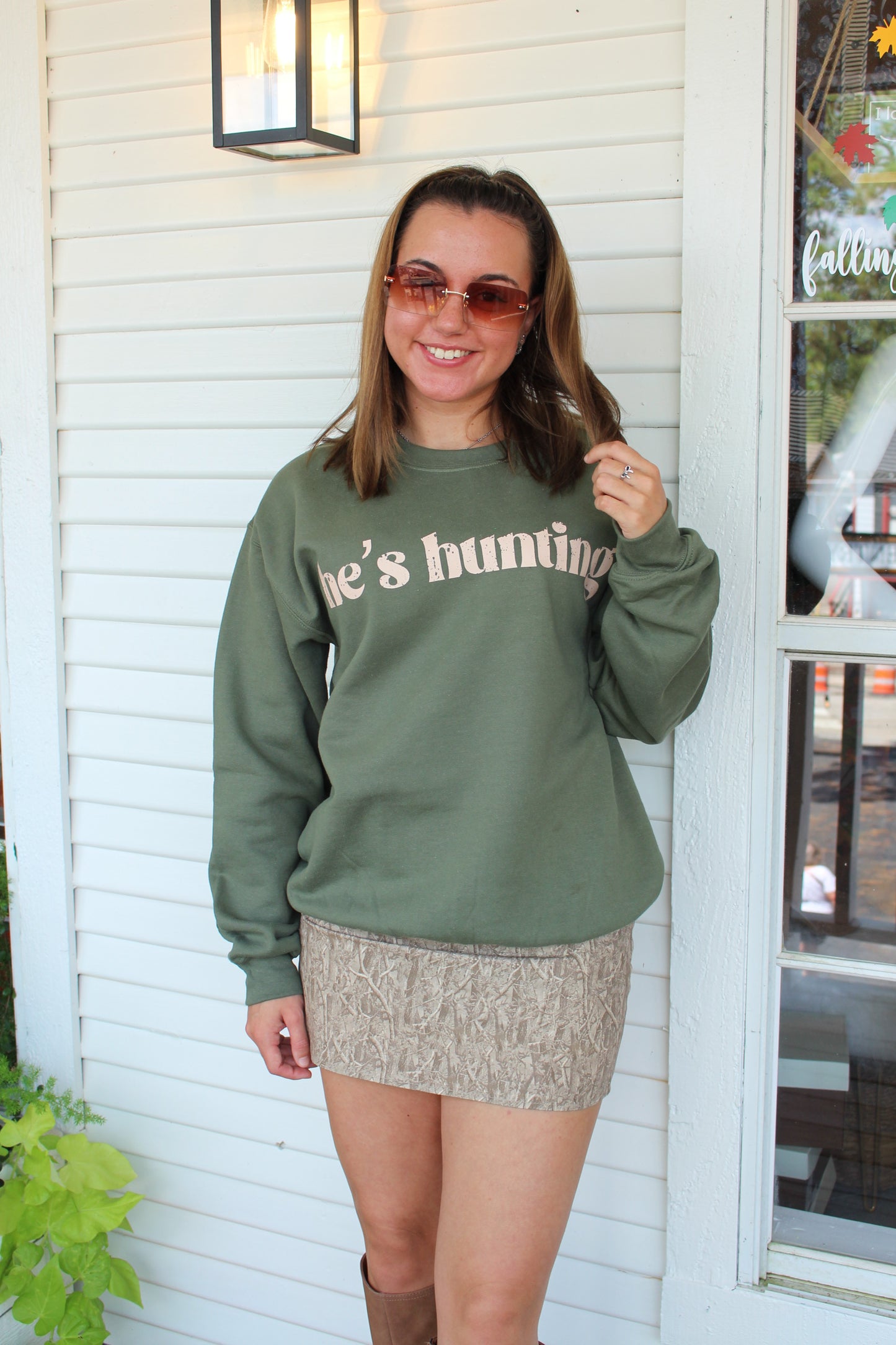 He's Hunting Sweatshirt
