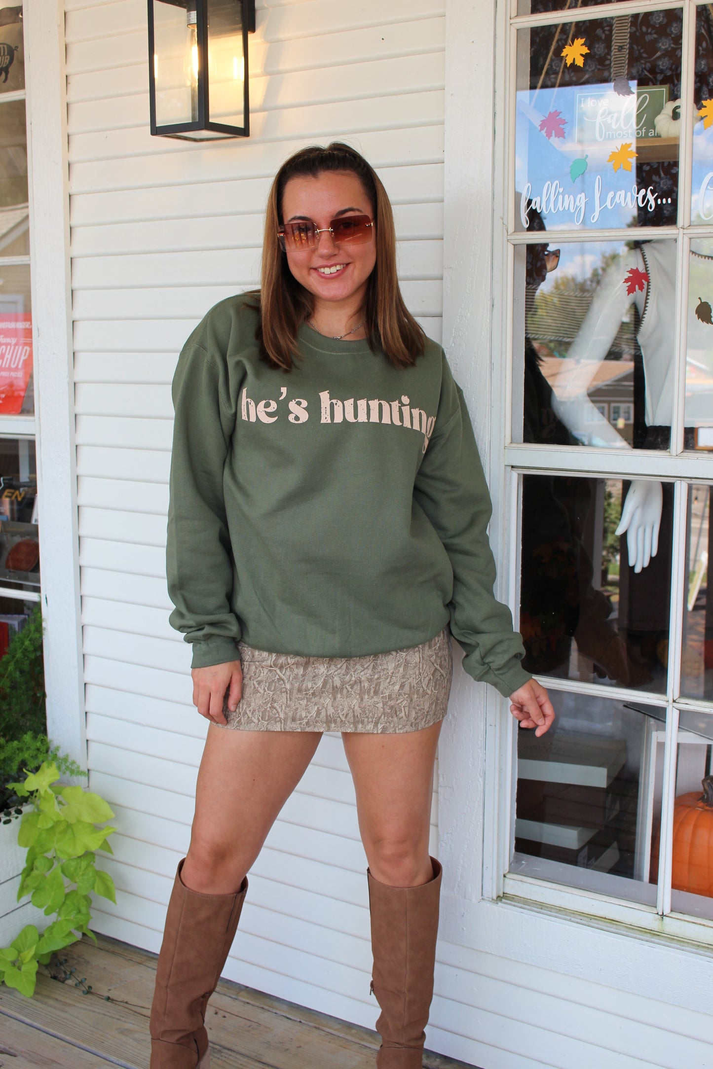 He's Hunting Sweatshirt