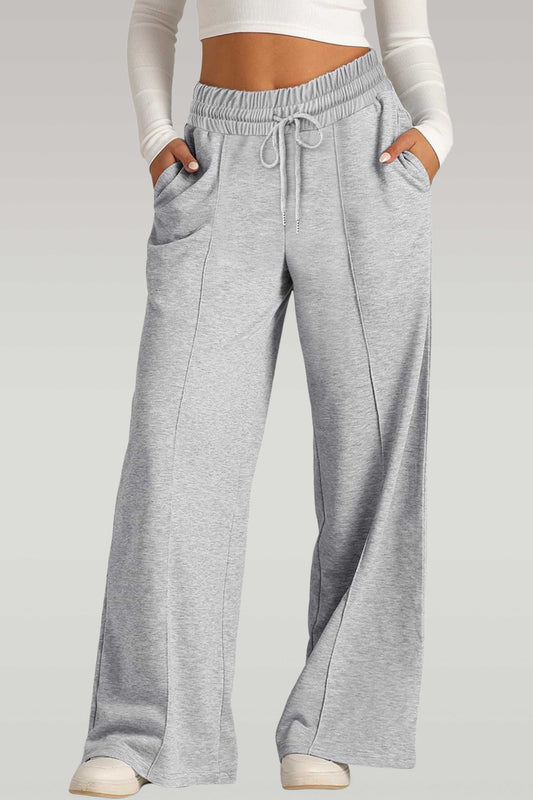 Light Grey Wide Leg Sweatpants