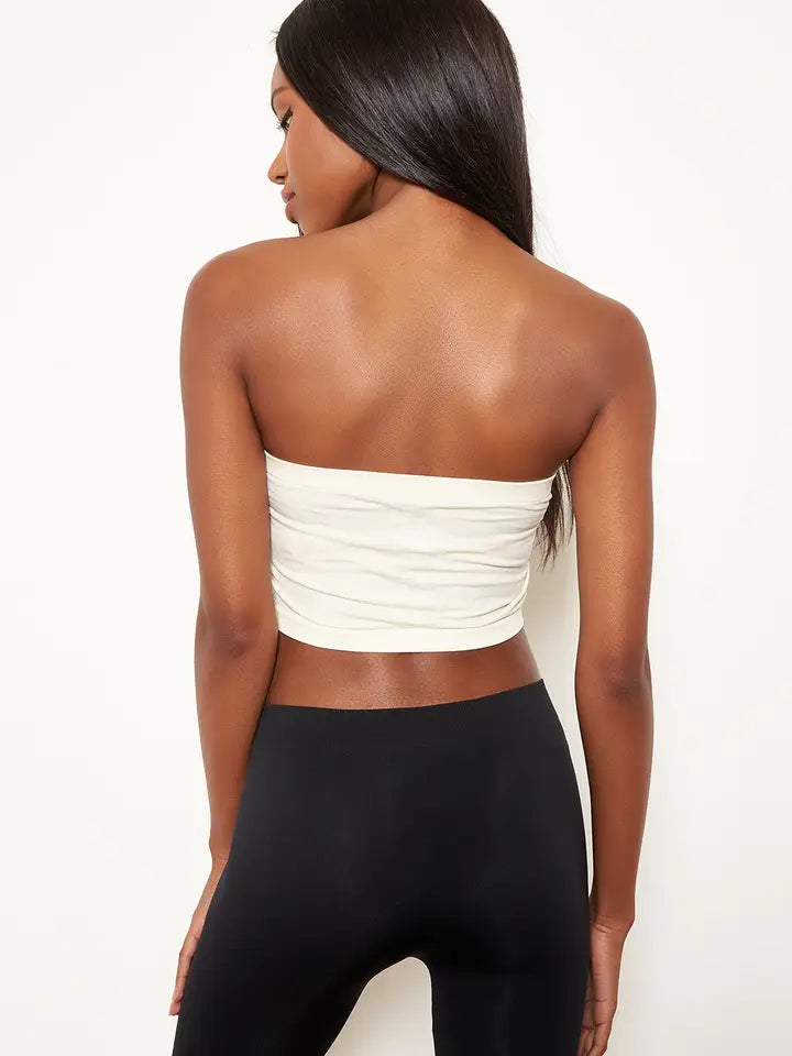 White Bandeau Top