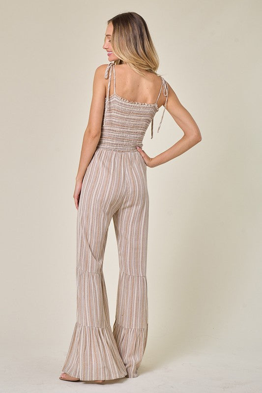 Printed Smocked Jumpsuit