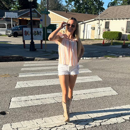 Peach Striped Top