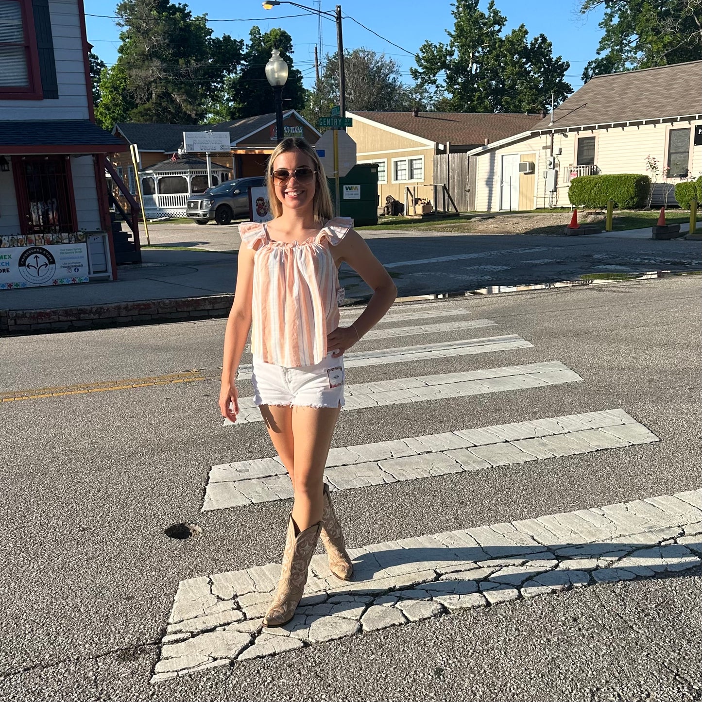 Peach Striped Top