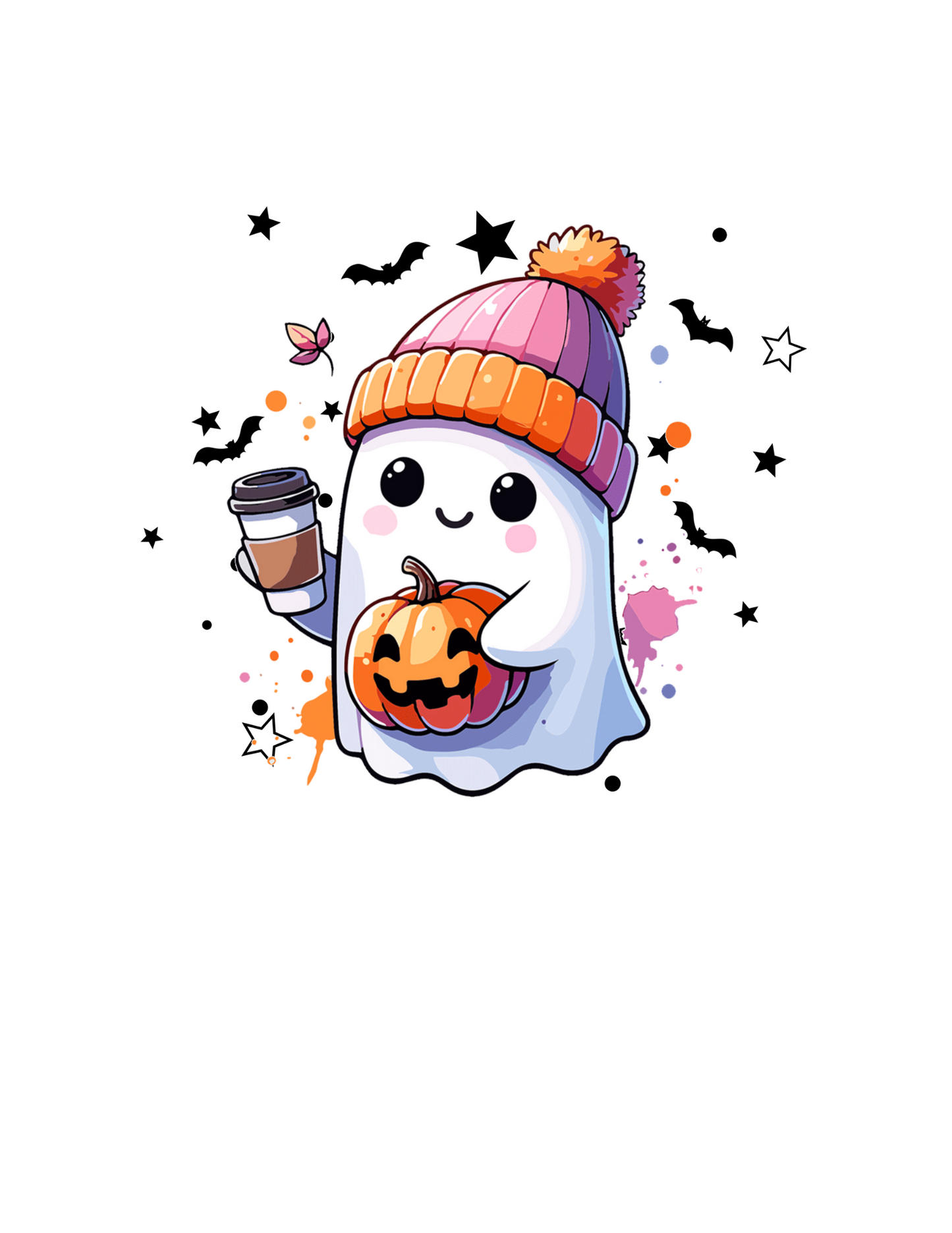 Ghost With Colorful Beanie - Kids