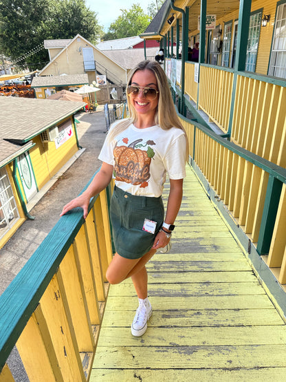 Pine Green Corduroy Mini Skirt