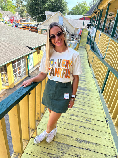 Pine Green Corduroy Mini Skirt