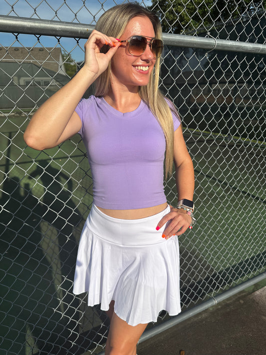 Lavender Crop Athletic Tee