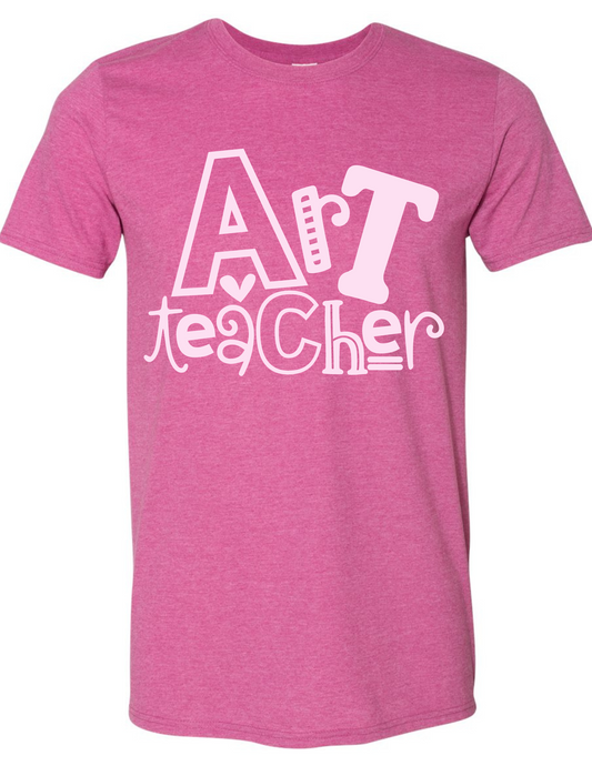 Pink on Pink Art Teacher Tee