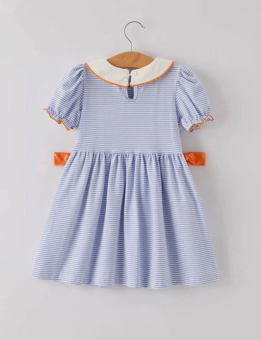Pumpkin Bow Toddler Dress
