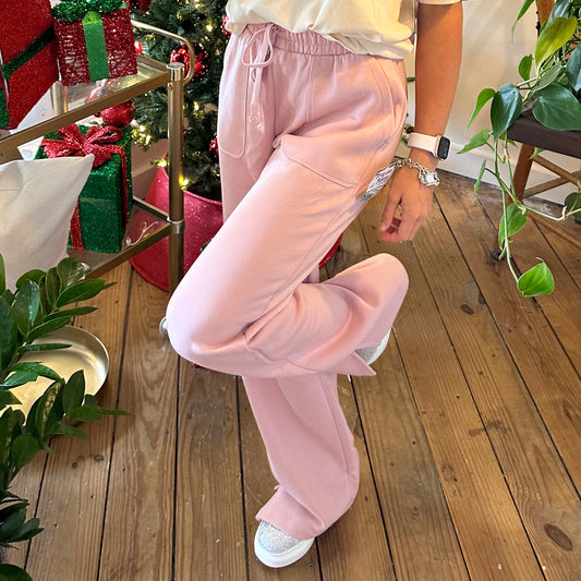 Pink Straight Leg Joggers