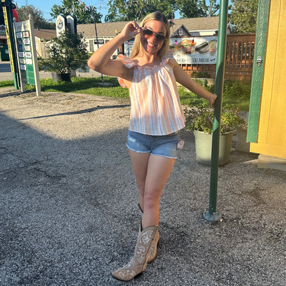 Peach Striped Top