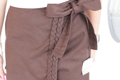 Brown Braided Bow Skort