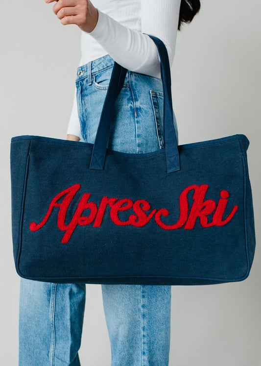 Navy and Red Apres Ski Tote