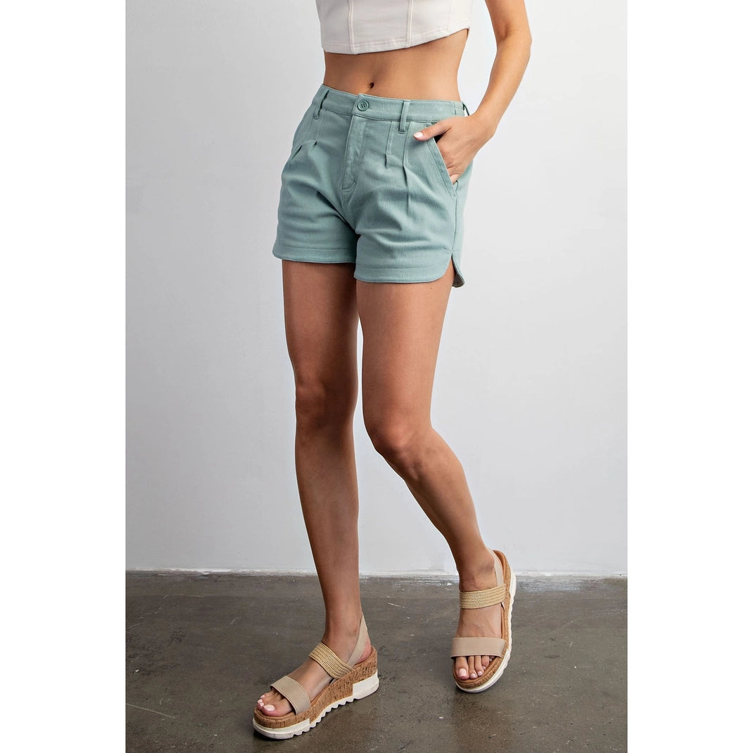 Aqua Sage Cotton Shorts