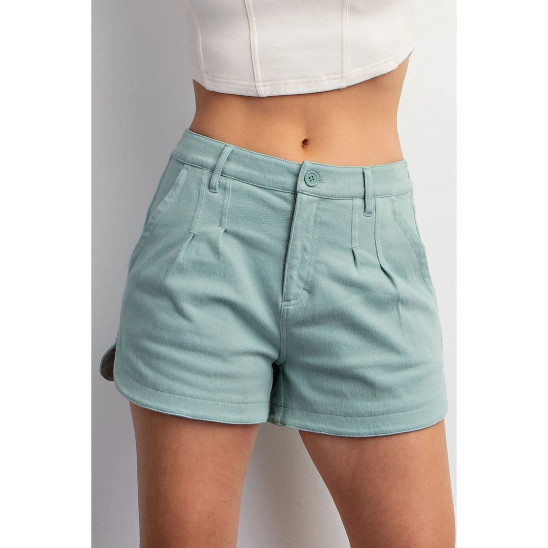 Aqua Sage Cotton Shorts