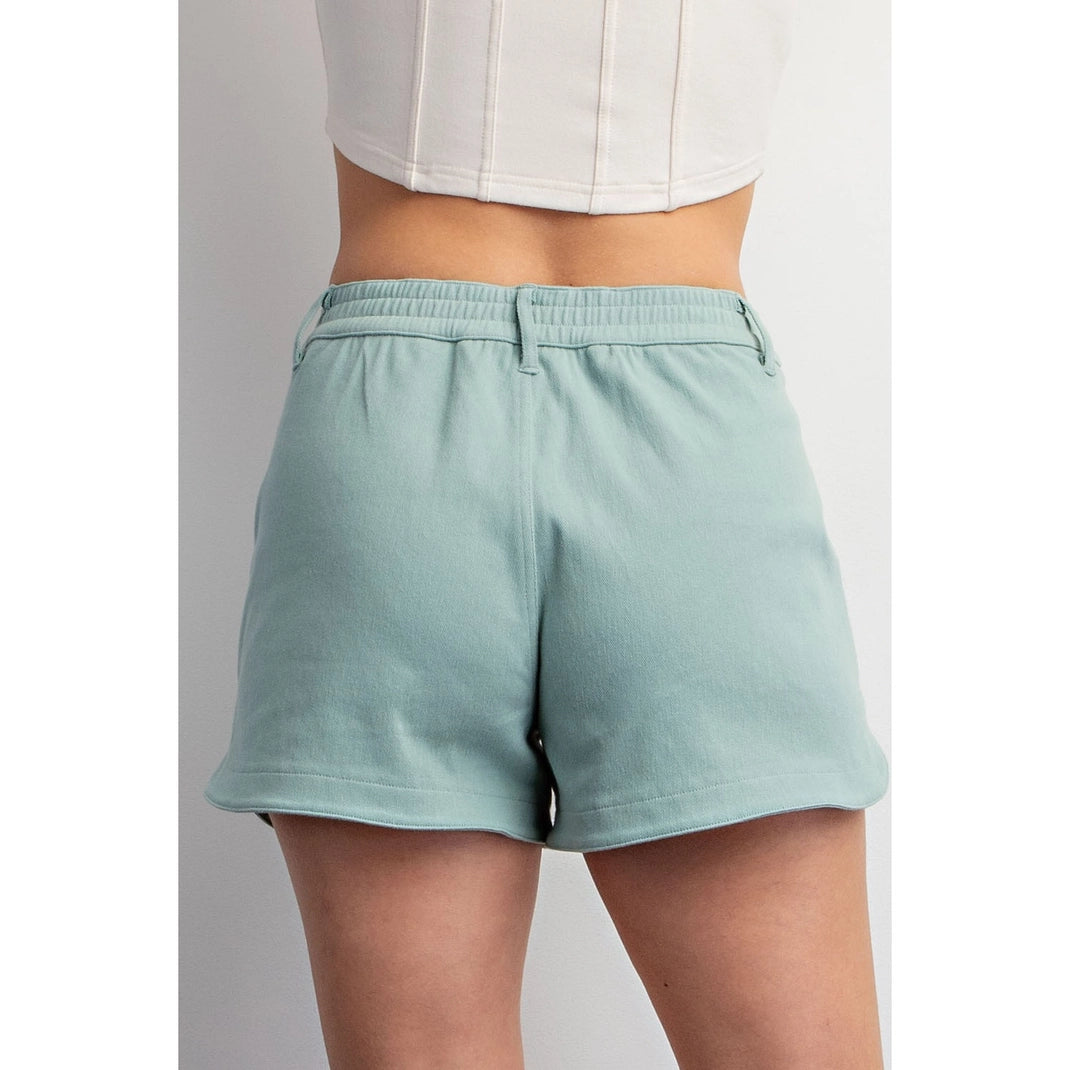 Aqua Sage Cotton Shorts