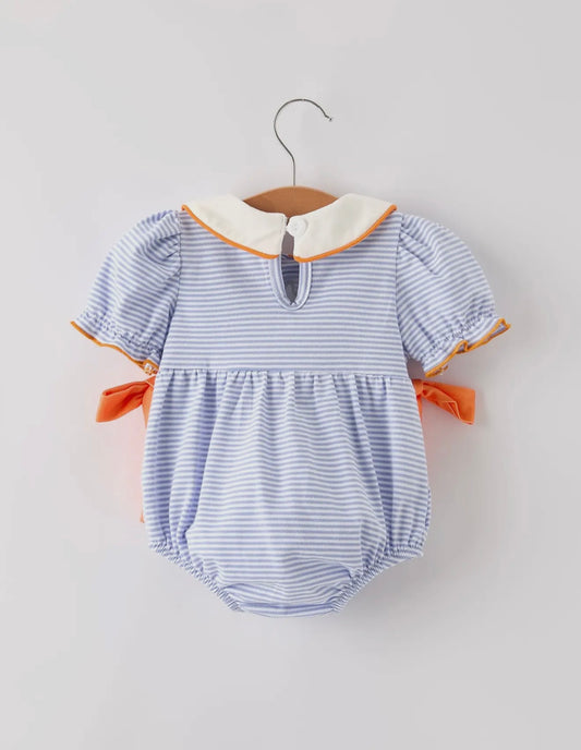 Pumpkin Bow Infant Romper