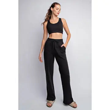 Black Fleece Straight Leg Pants