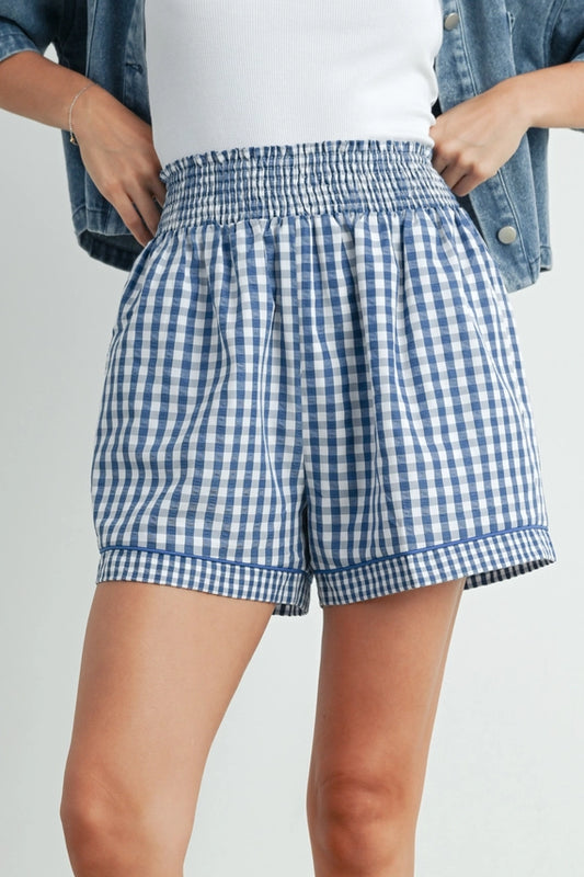 Blue Gingham Shorts
