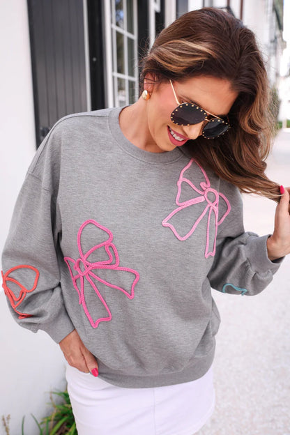 Bow Braided Sweatshirt