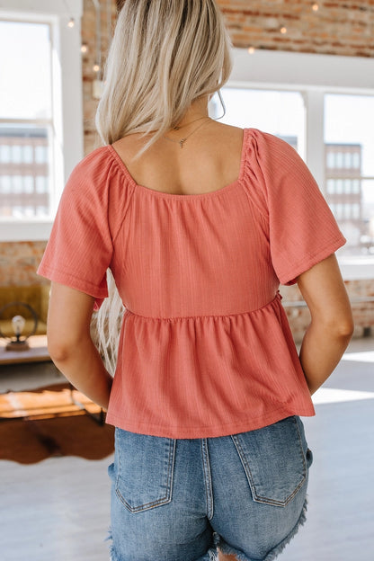 Brick Flutter Sleeve Top