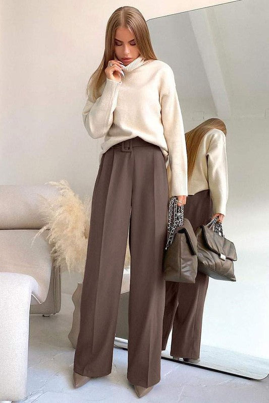 Brown High Rise Trousers