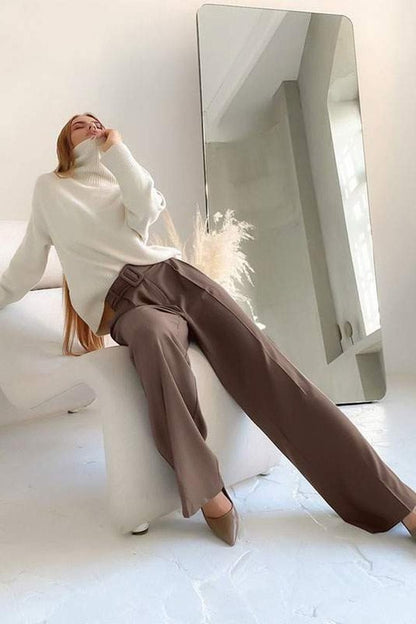 Brown High Rise Trousers