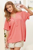 Coral Short Sleeve Top - Curvy