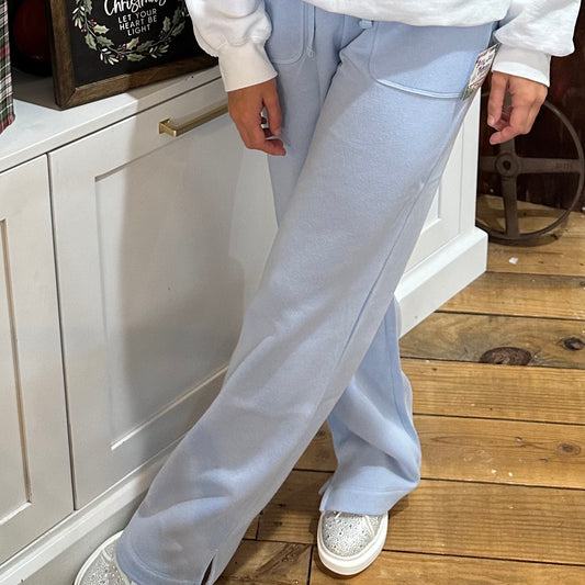 Sky Blue Straight Leg Joggers