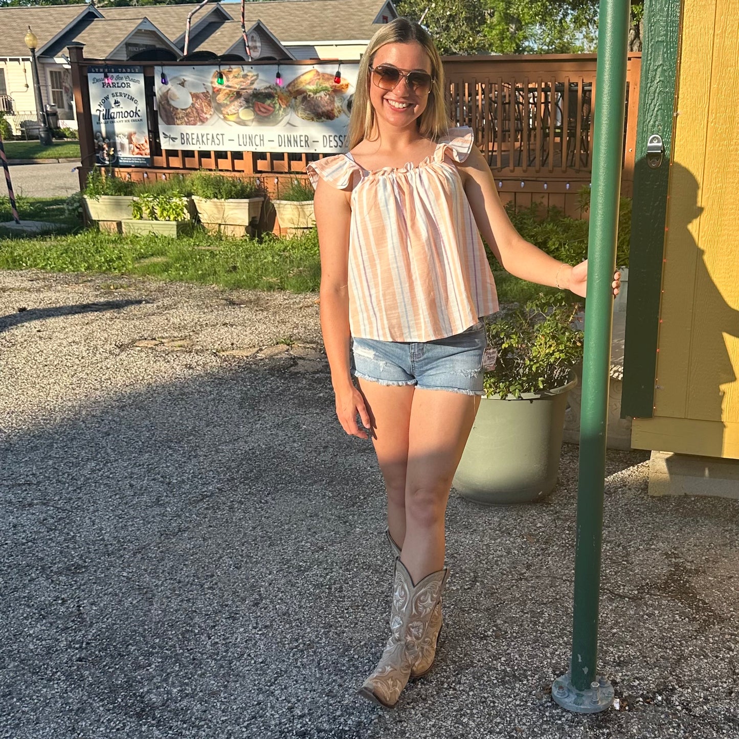 Peach Striped Top