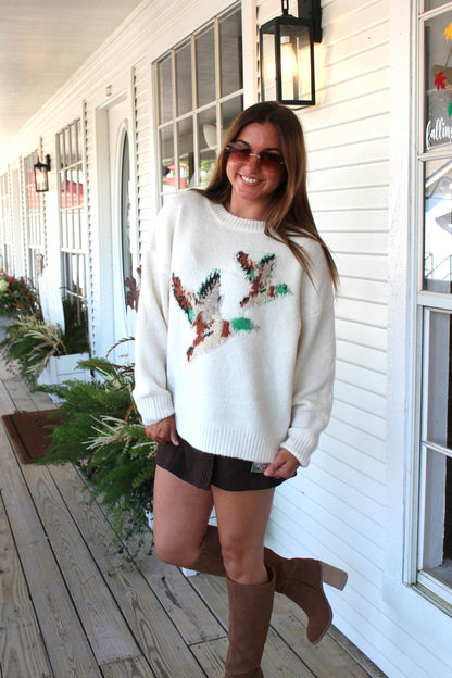 Cream Flying Mallards Sweater