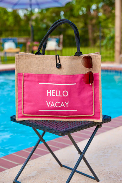 Hello Vacay Beach Bag